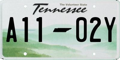 TN license plate A1102Y