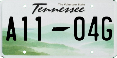 TN license plate A1104G