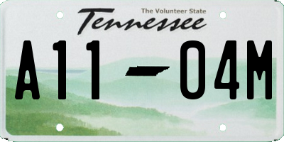TN license plate A1104M