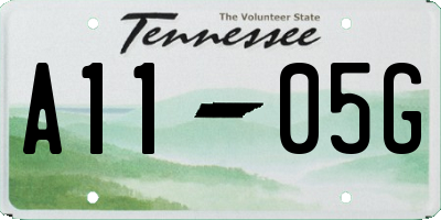 TN license plate A1105G