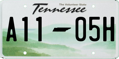 TN license plate A1105H