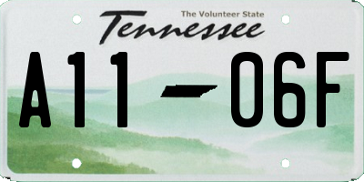 TN license plate A1106F