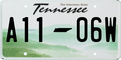 TN license plate A1106W