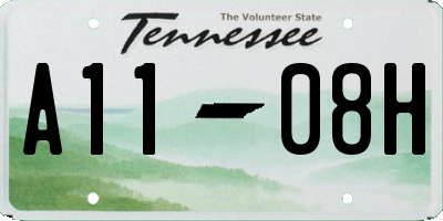 TN license plate A1108H