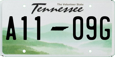 TN license plate A1109G