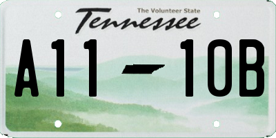TN license plate A1110B