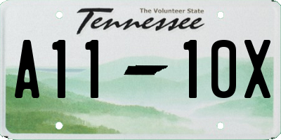 TN license plate A1110X