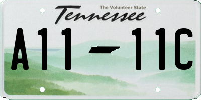 TN license plate A1111C