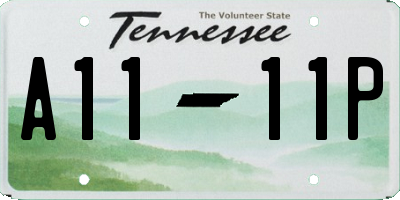 TN license plate A1111P