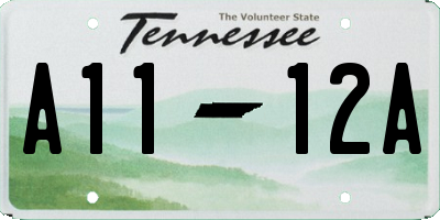 TN license plate A1112A