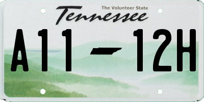 TN license plate A1112H