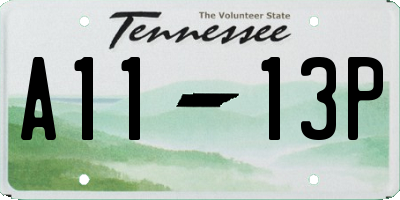 TN license plate A1113P
