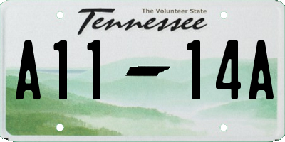 TN license plate A1114A