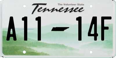 TN license plate A1114F