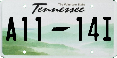 TN license plate A1114I