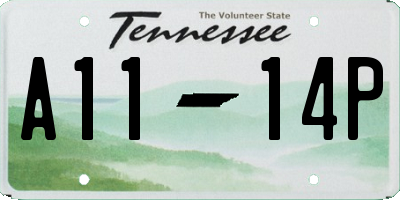 TN license plate A1114P