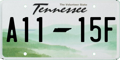 TN license plate A1115F