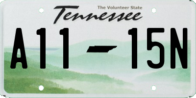 TN license plate A1115N