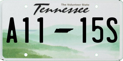 TN license plate A1115S