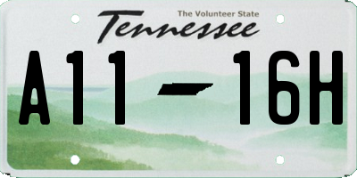 TN license plate A1116H