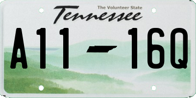 TN license plate A1116Q