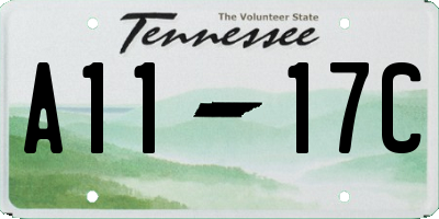 TN license plate A1117C
