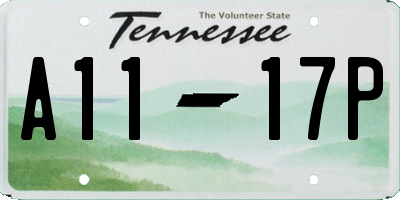 TN license plate A1117P