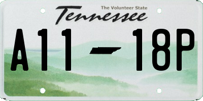 TN license plate A1118P