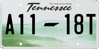 TN license plate A1118T