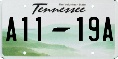 TN license plate A1119A
