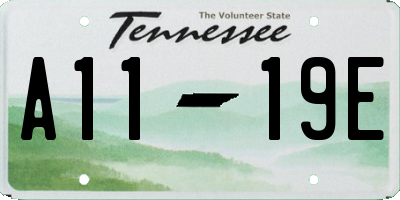 TN license plate A1119E