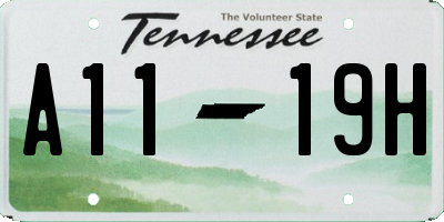 TN license plate A1119H