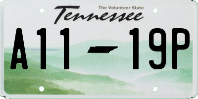 TN license plate A1119P