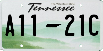 TN license plate A1121C