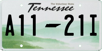 TN license plate A1121I