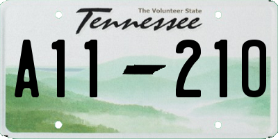 TN license plate A1121O