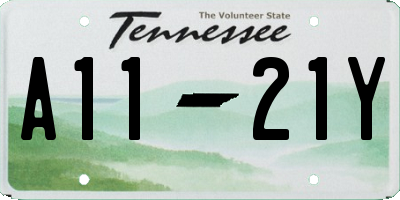 TN license plate A1121Y
