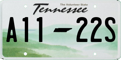 TN license plate A1122S