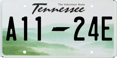 TN license plate A1124E