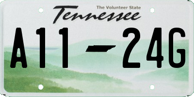 TN license plate A1124G