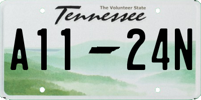TN license plate A1124N