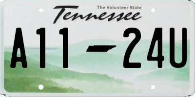 TN license plate A1124U