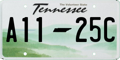 TN license plate A1125C