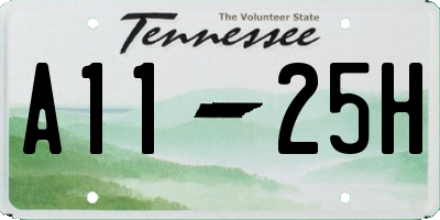 TN license plate A1125H