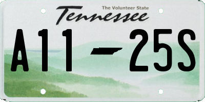 TN license plate A1125S