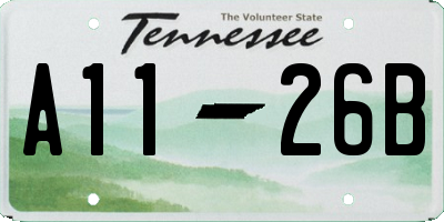 TN license plate A1126B