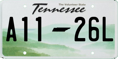 TN license plate A1126L