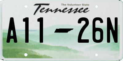 TN license plate A1126N