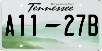 TN license plate A1127B