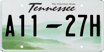 TN license plate A1127H